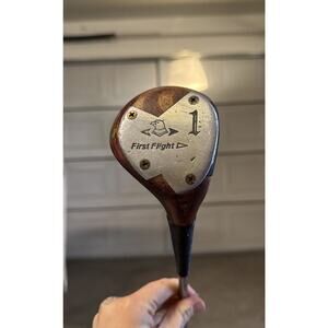 PRO First Flight Reg. Swinging‎ Weight 1 Driver Vintage Persimmon Wood Club